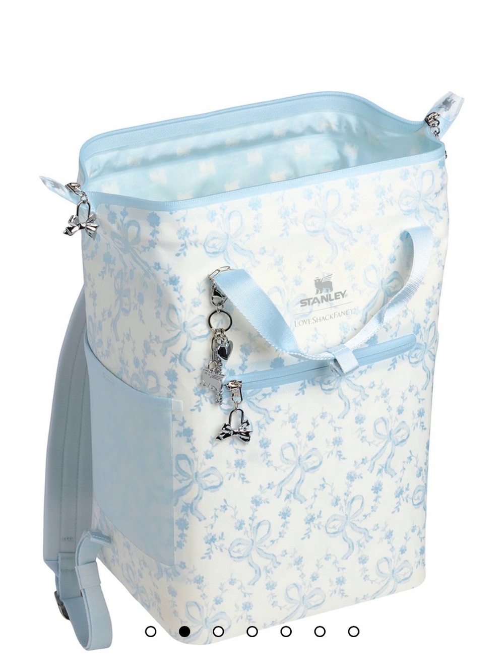 Madeleine Mini Tote Bag in Light Blue & Cream - Picture 8 of 8